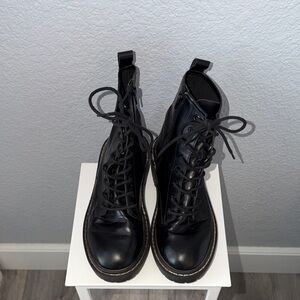 Black Lace-Up Women's Boots